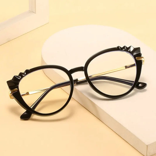 Óculos com armação de metal anti-luz azul