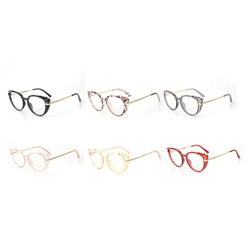 Óculos com armação de metal anti-luz azul