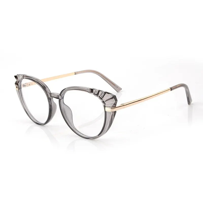 Óculos com armação de metal anti-luz azul